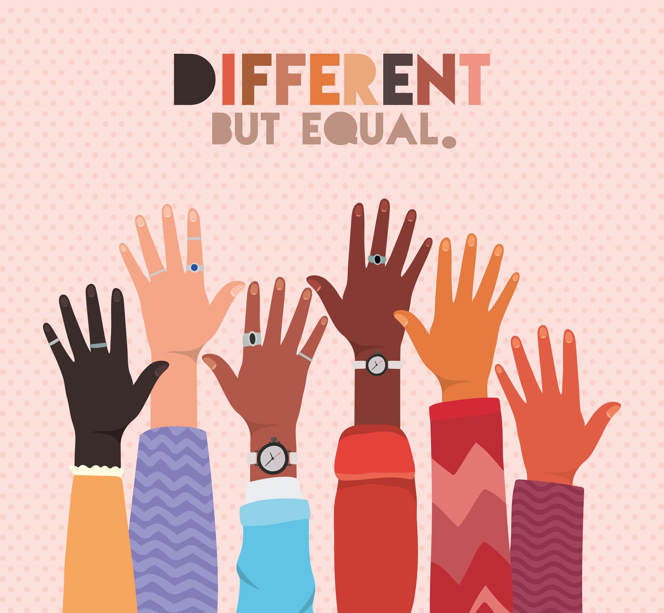 Different but equal and diversity skins design 1777497 Vector Art at