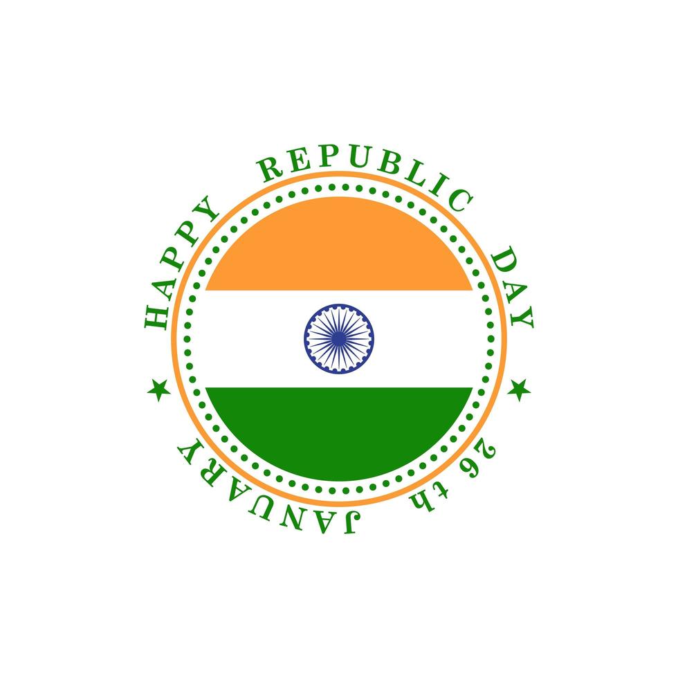 Greeting banner with Indian national flag in circle vector