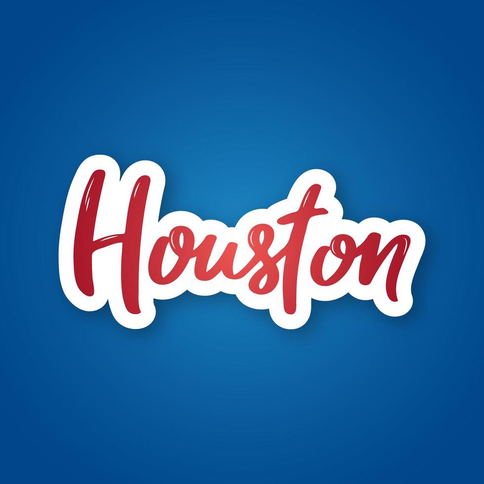 Houston hand drawn lettering on gradient vector