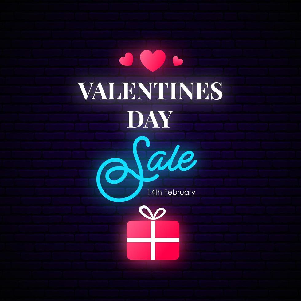 Valentine's Day sale noen banner. vector