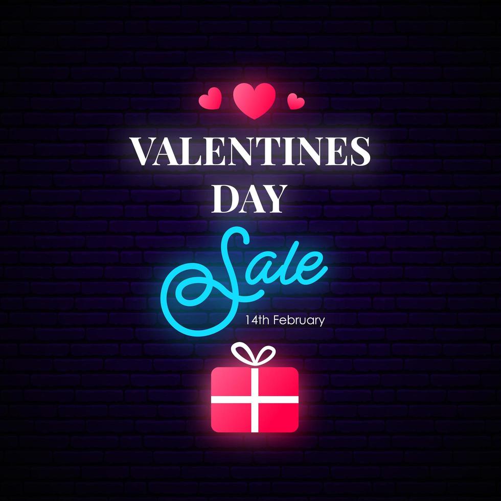 Valentine's Day sale noen banner. vector