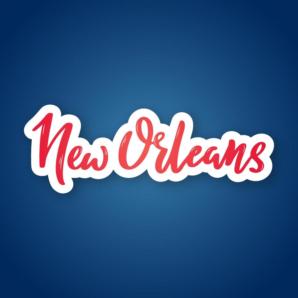 New Orleans hand drawn lettering on gradient vector