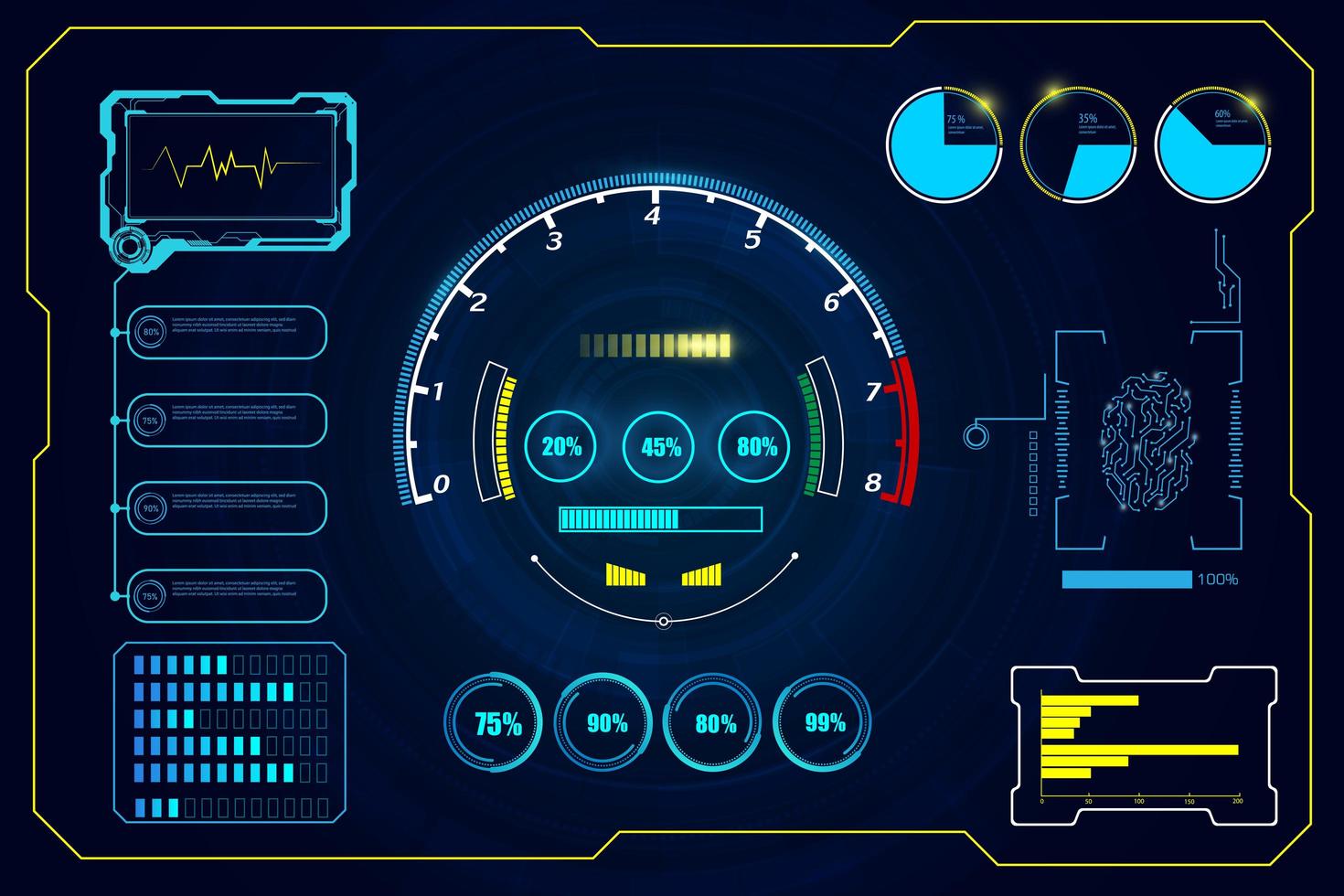 fondo de interfaz futurista hud vector