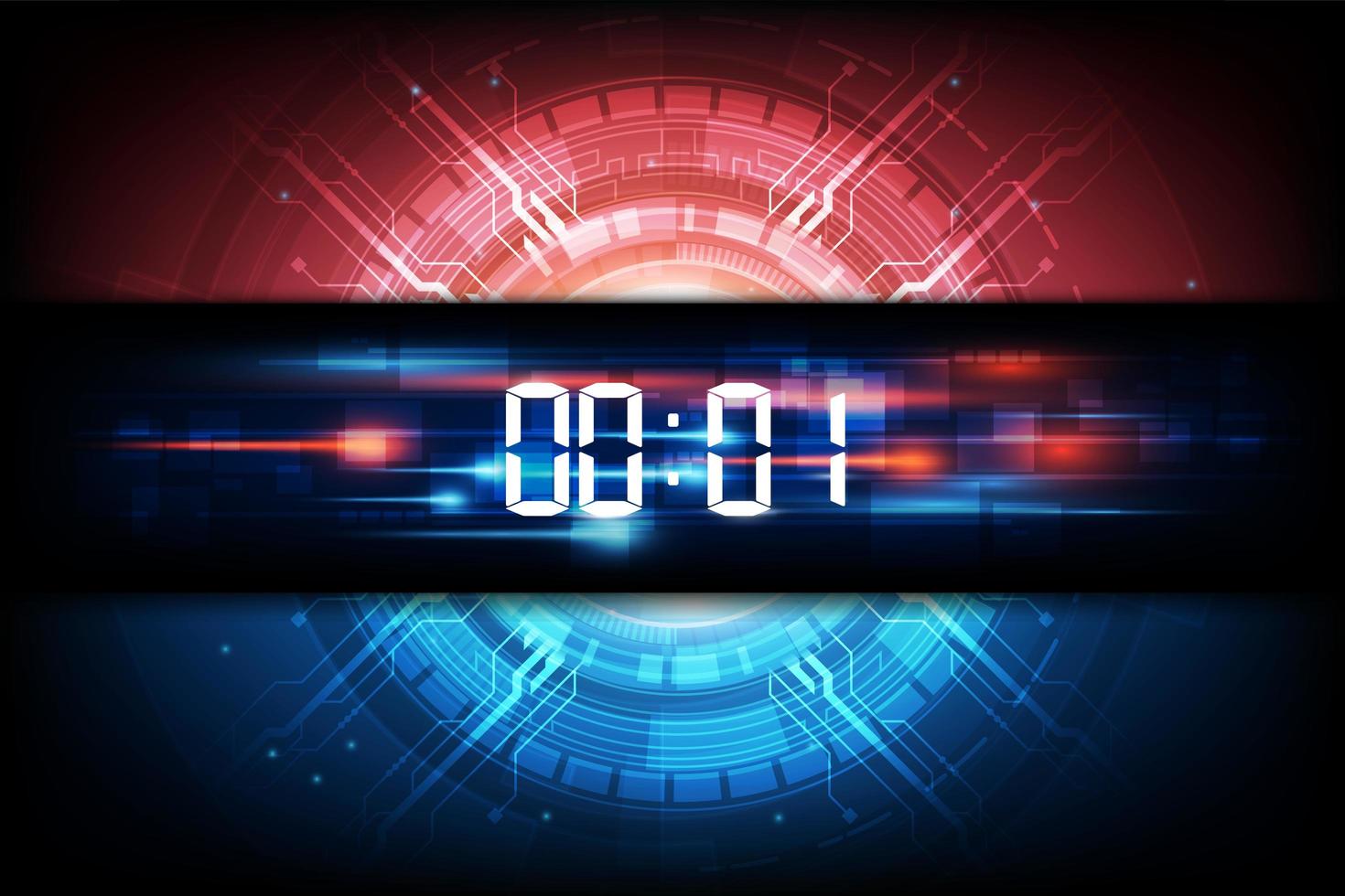 Abstract futuristic clock technology background vector