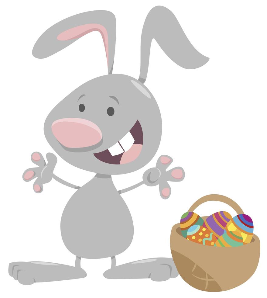 Easter bunny with basket of eggs 1777690 Vector Art at Vecteezy