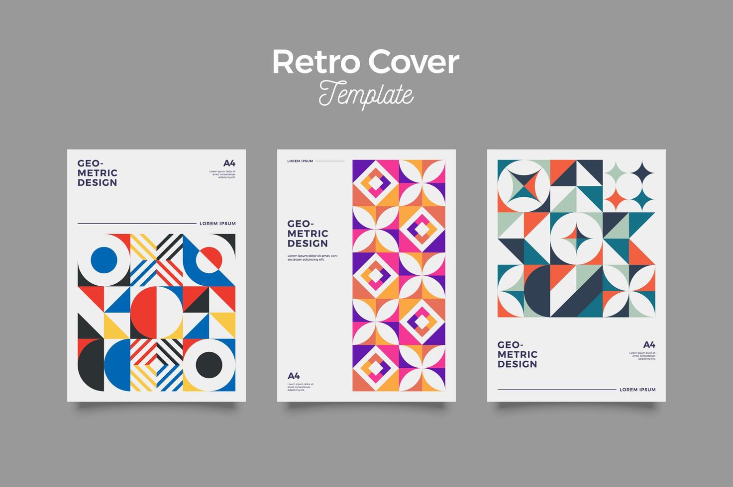 cubiertas de diseño retro vector