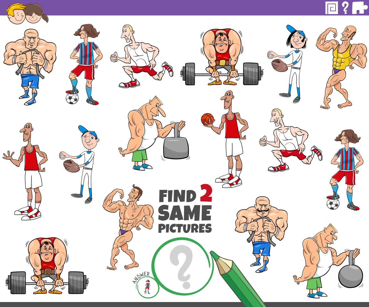 Find two same athlete characters task vector