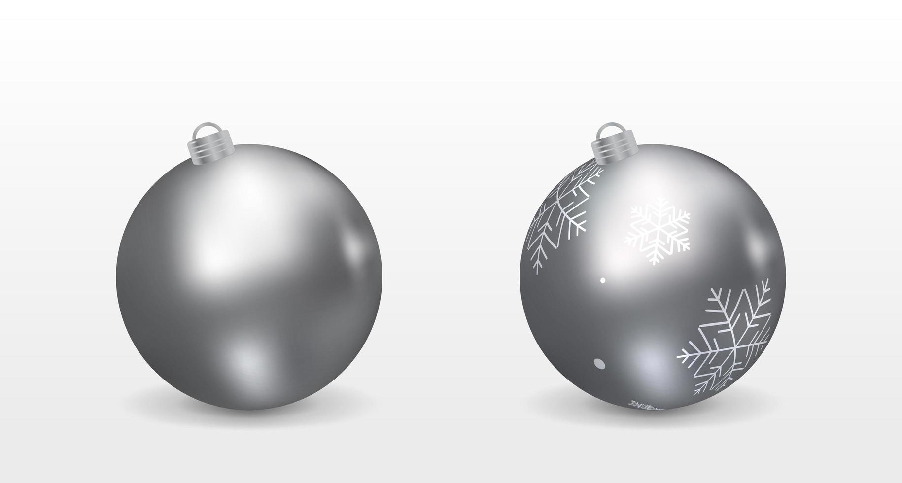 3D Silver Christmas Balls vector