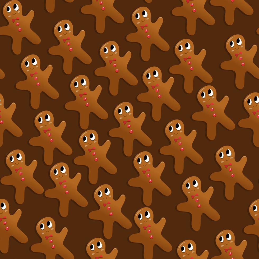 Christmas Holiday Gingerbread Man Seamless Pattern vector