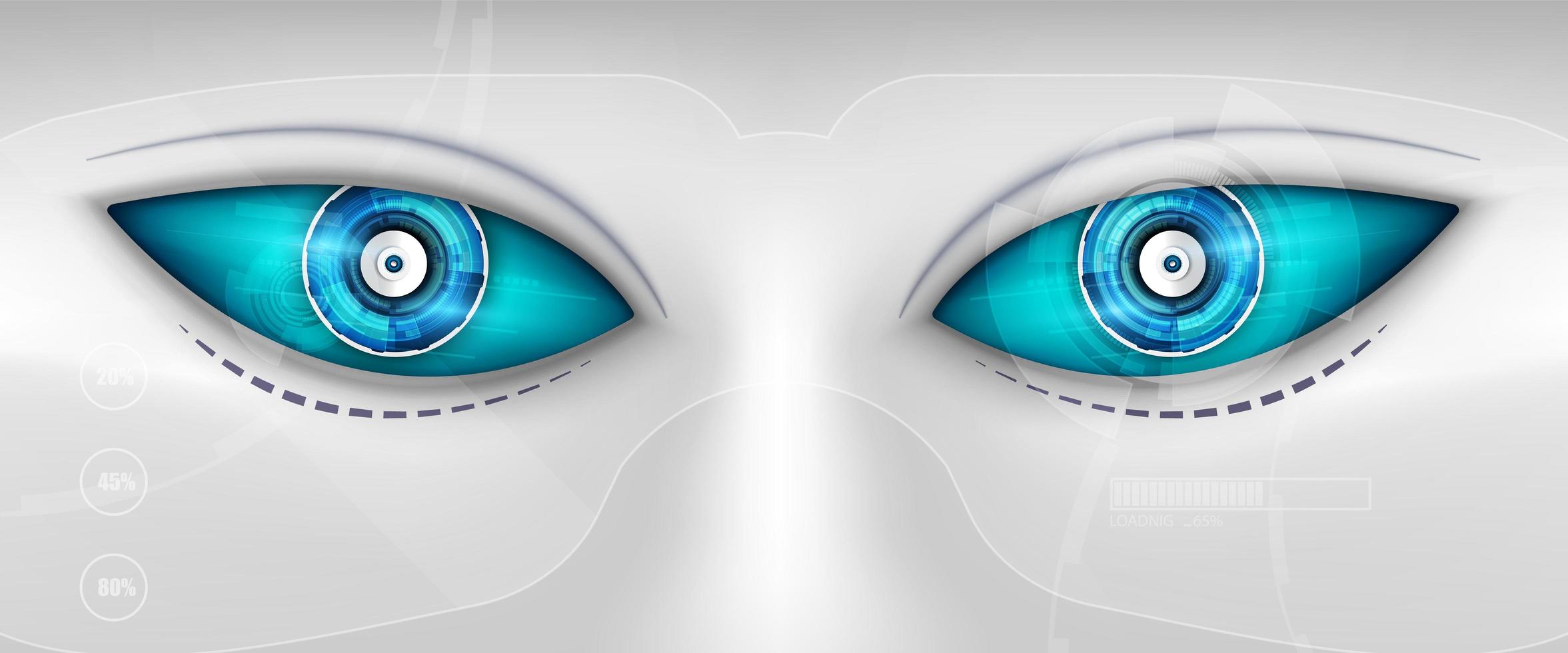 Eye of the robot. Futuristic HUD interface vector