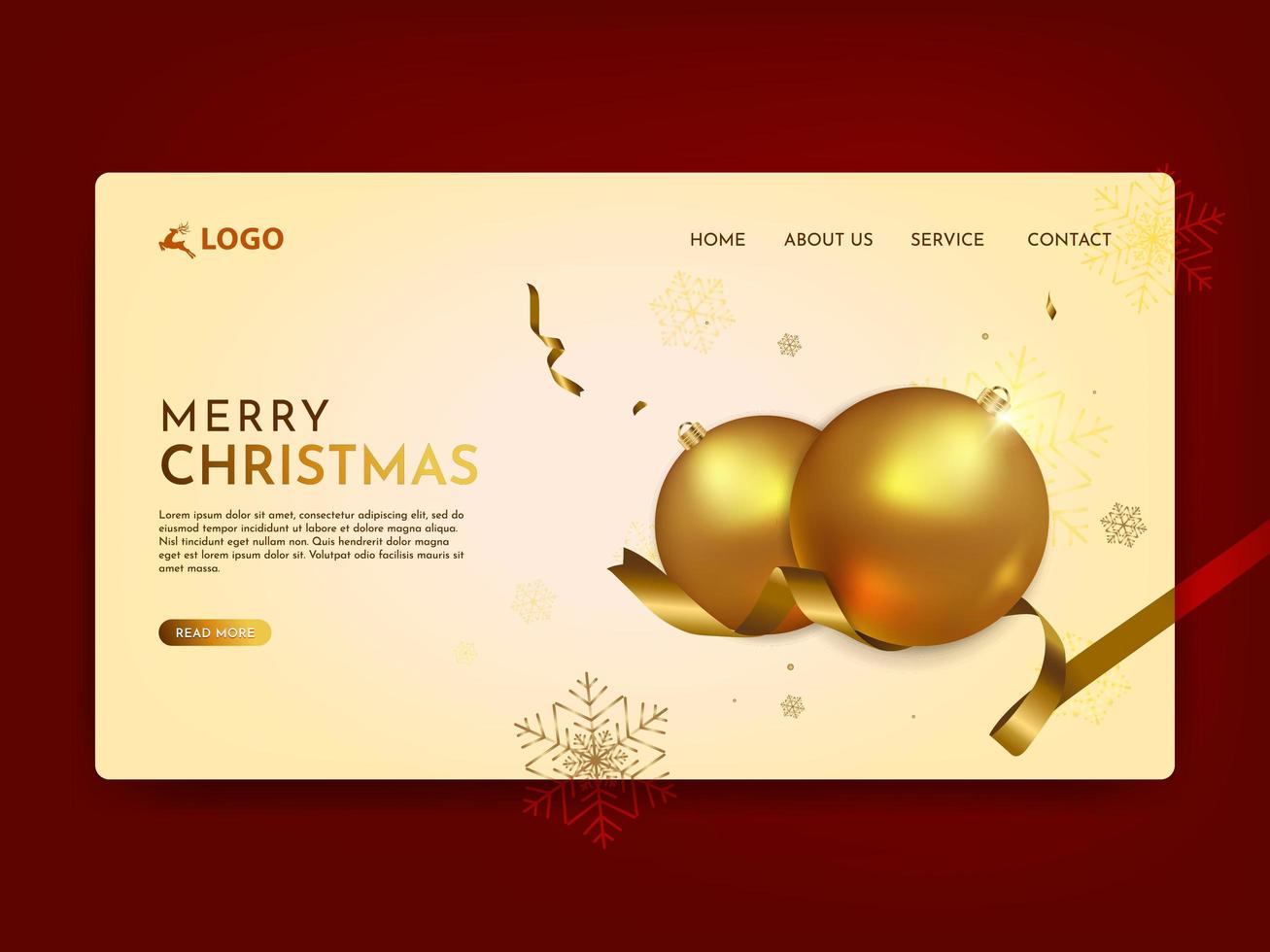 Merry Christmas Landing Page vector