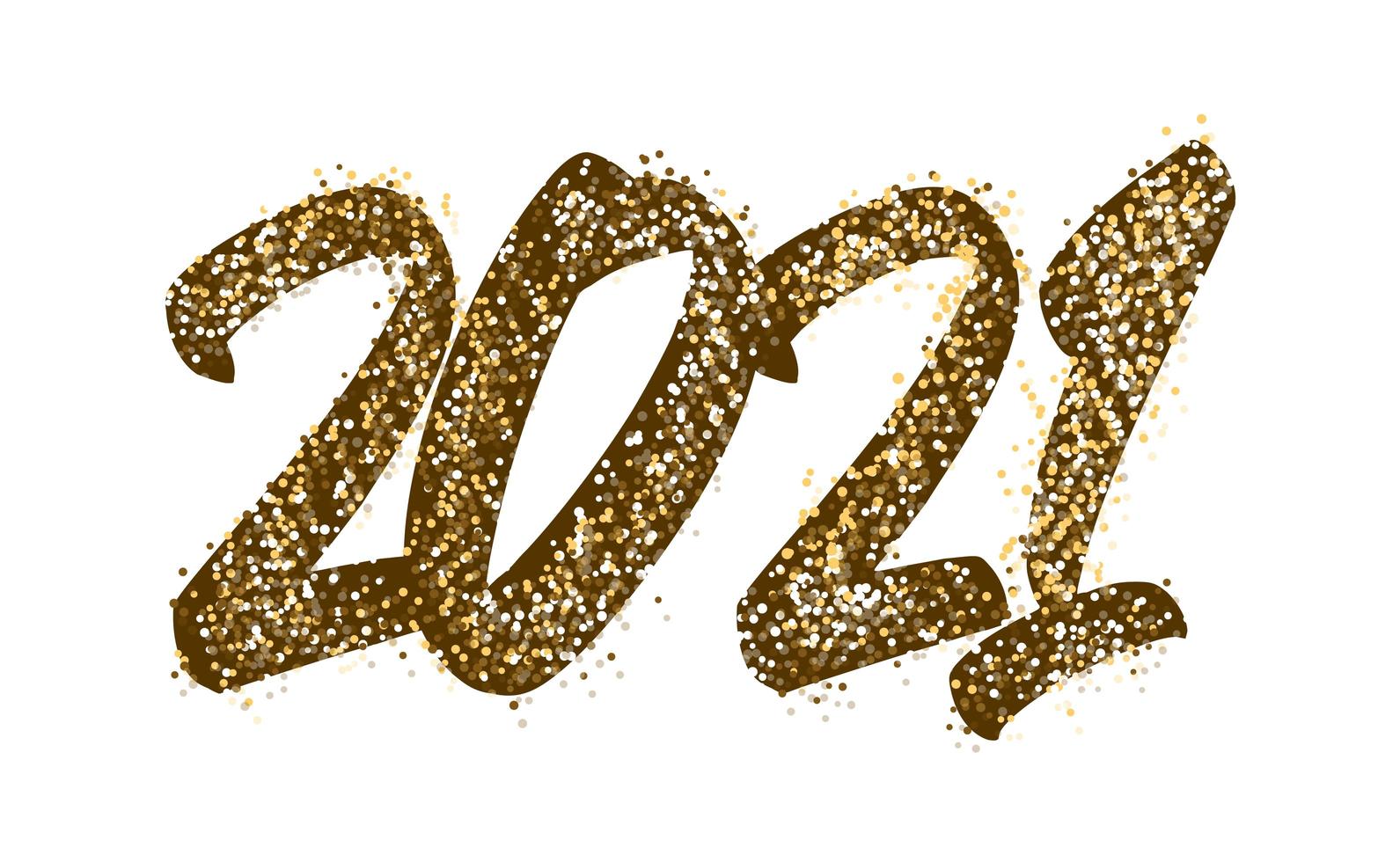 2021 tipografía golden sparkle vector