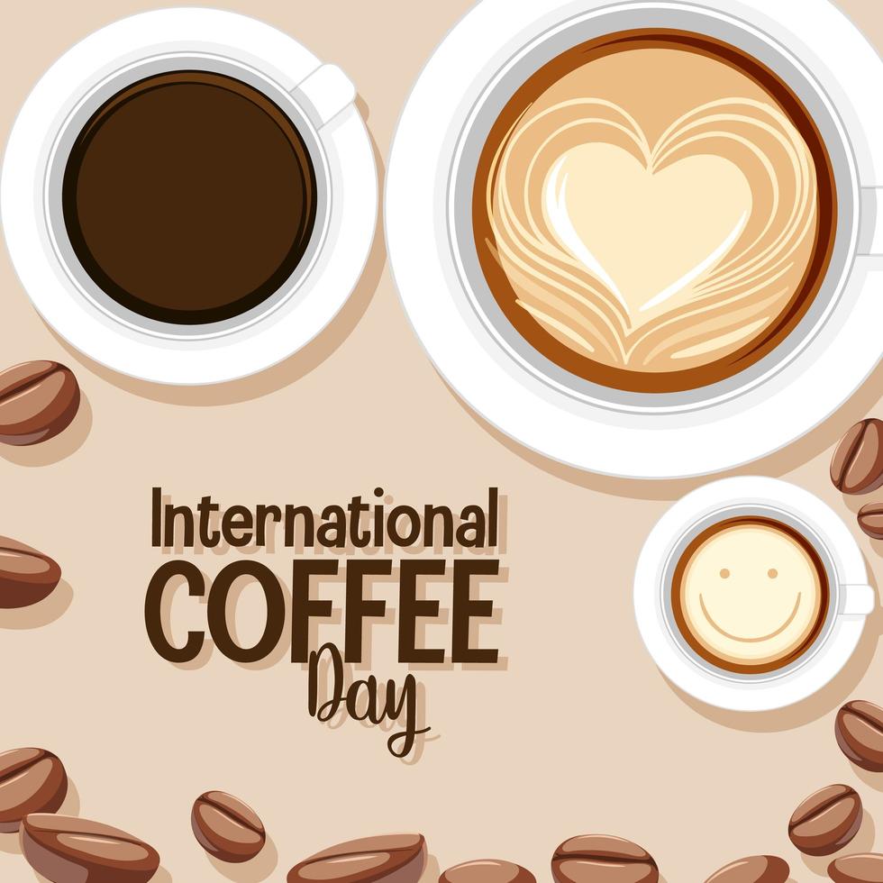 International coffee day letter banner vector