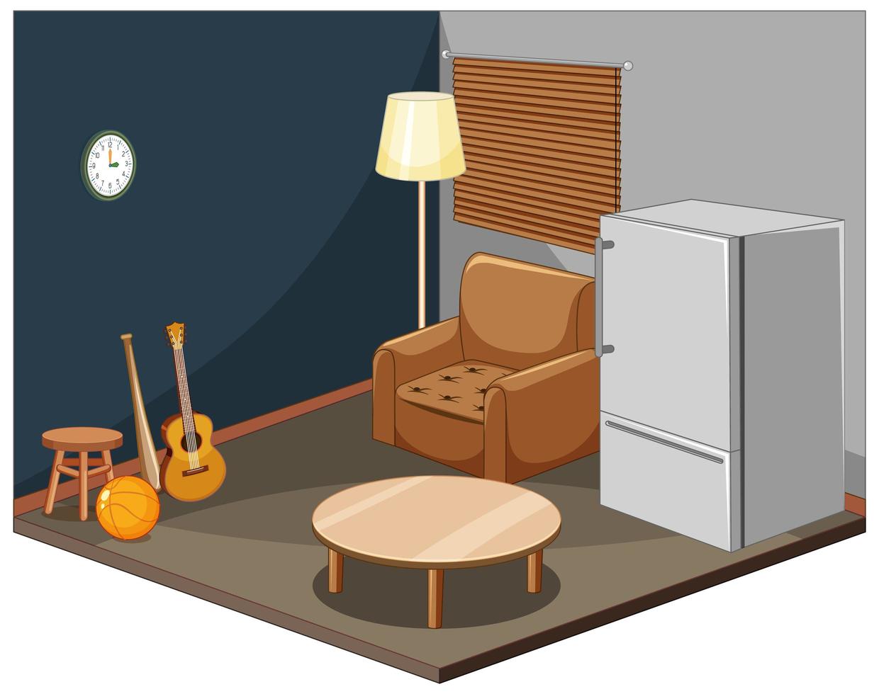 Living room interior with furniture vector