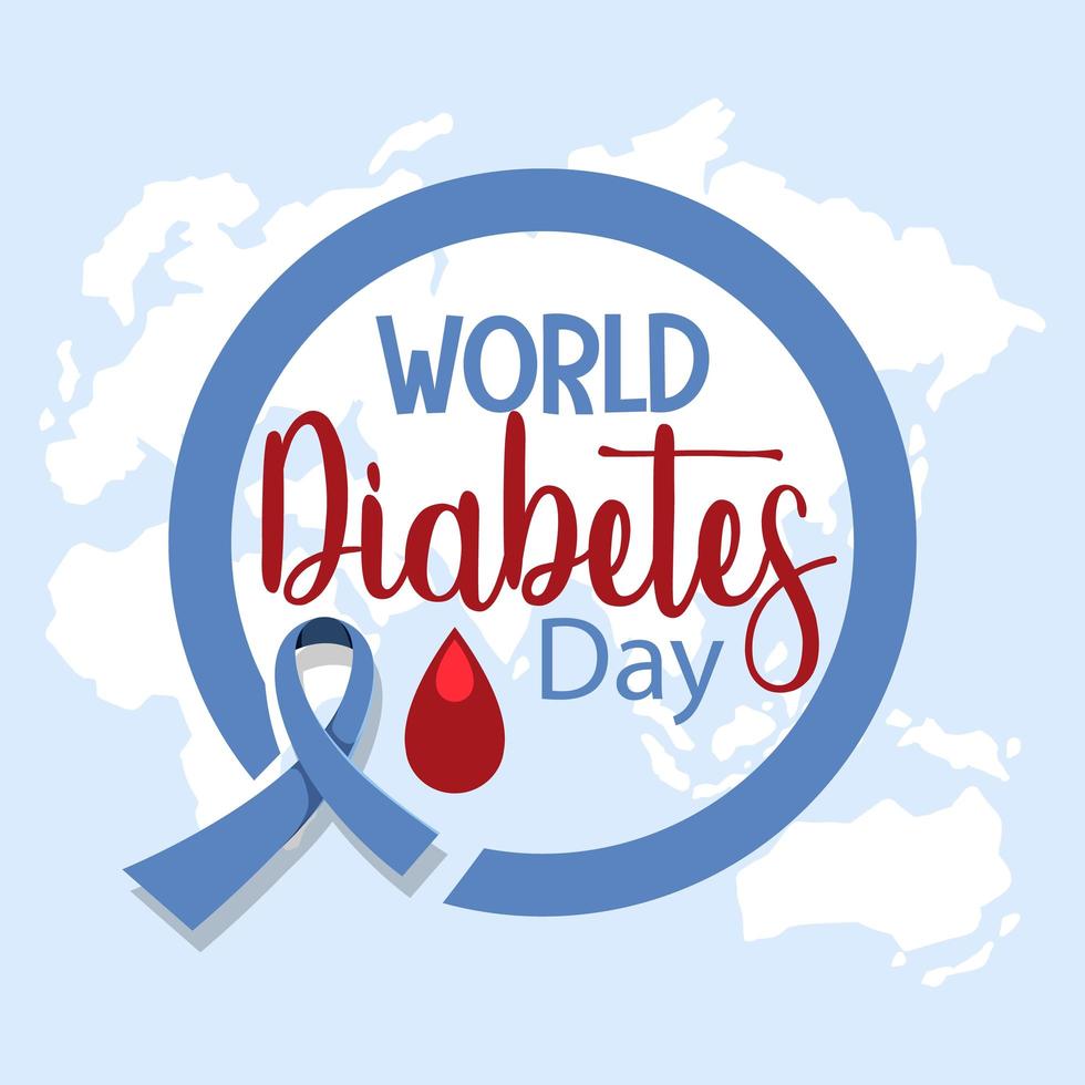 logotipo del día mundial de la diabetes o pancarta con sangre vector