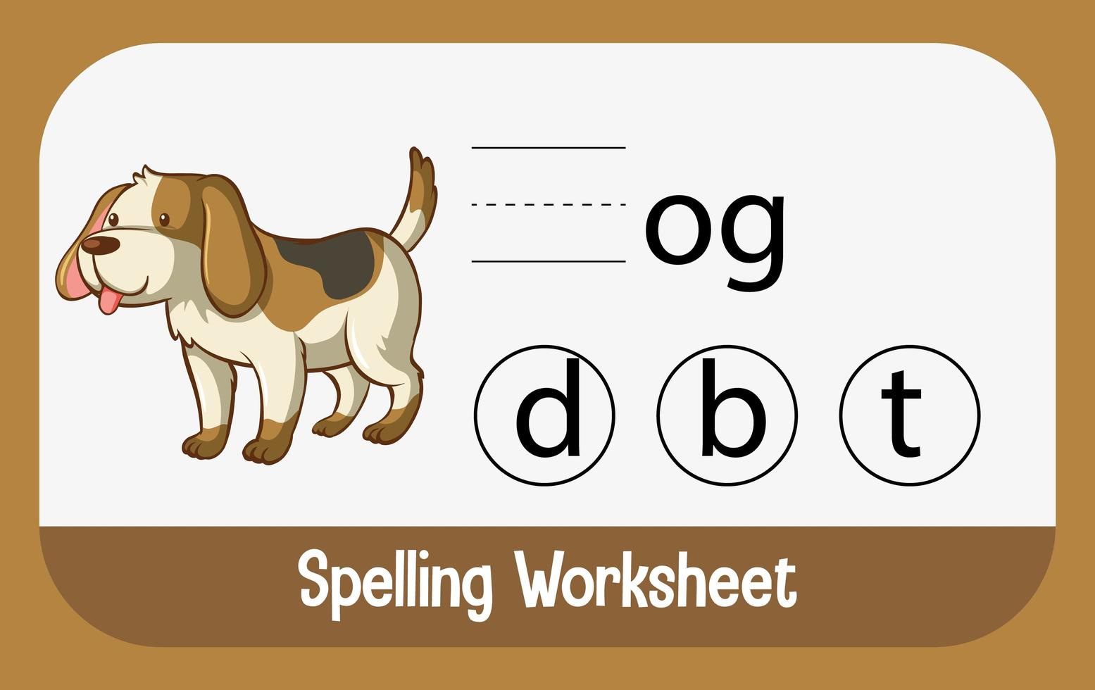 Find missing letter with dog vector