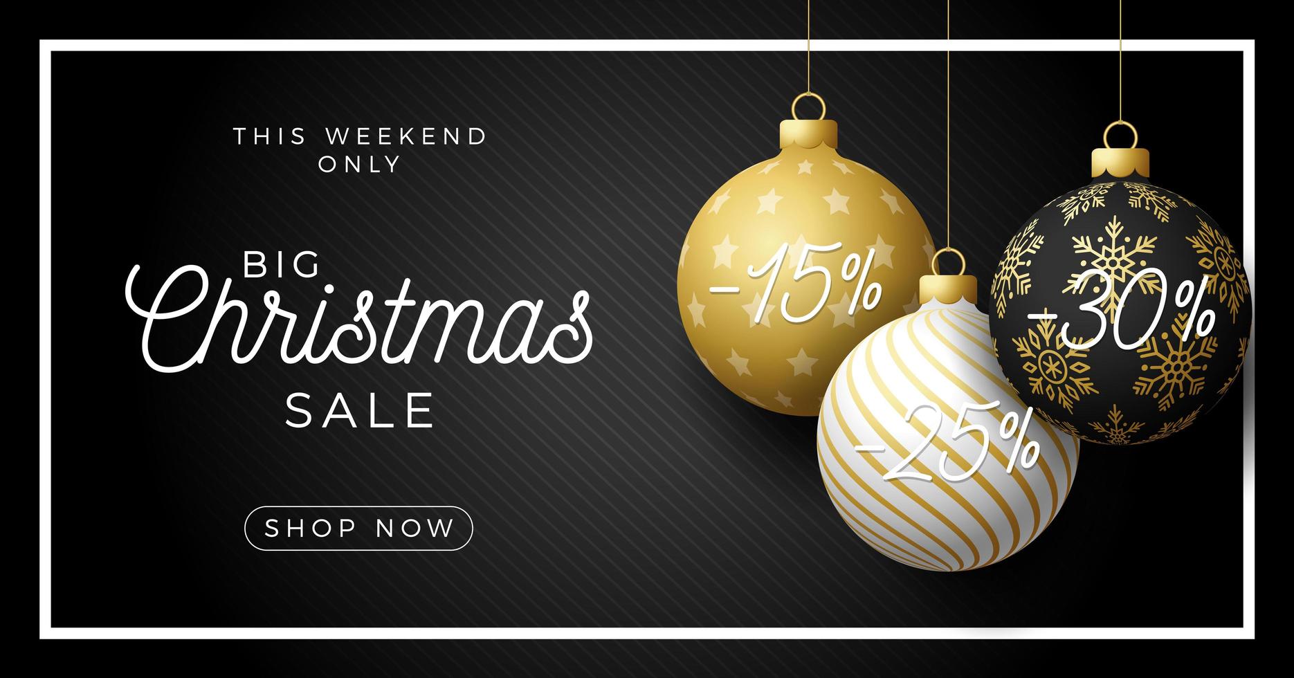 Luxury Christmas sale banner with ornate ball ornaments vector