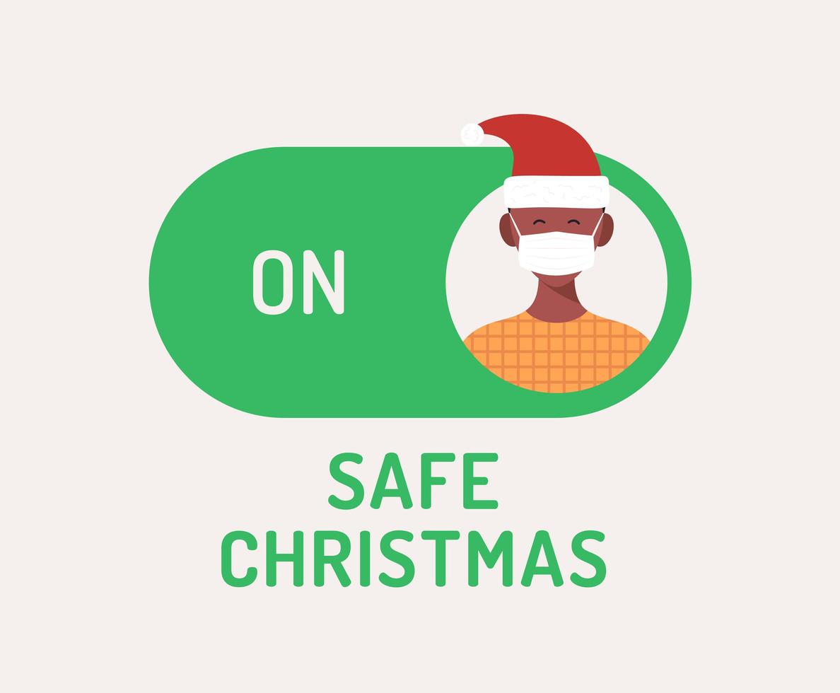 Face mask safe Christmas mode switch toggle vector