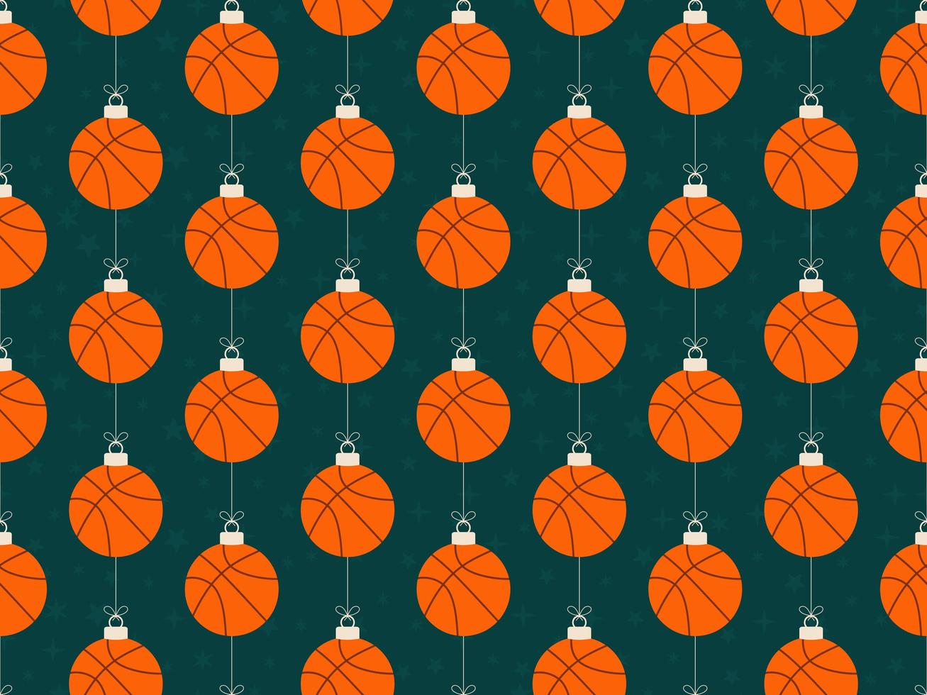 feliz navidad, baloncesto, seamless, patrón, horizontal vector