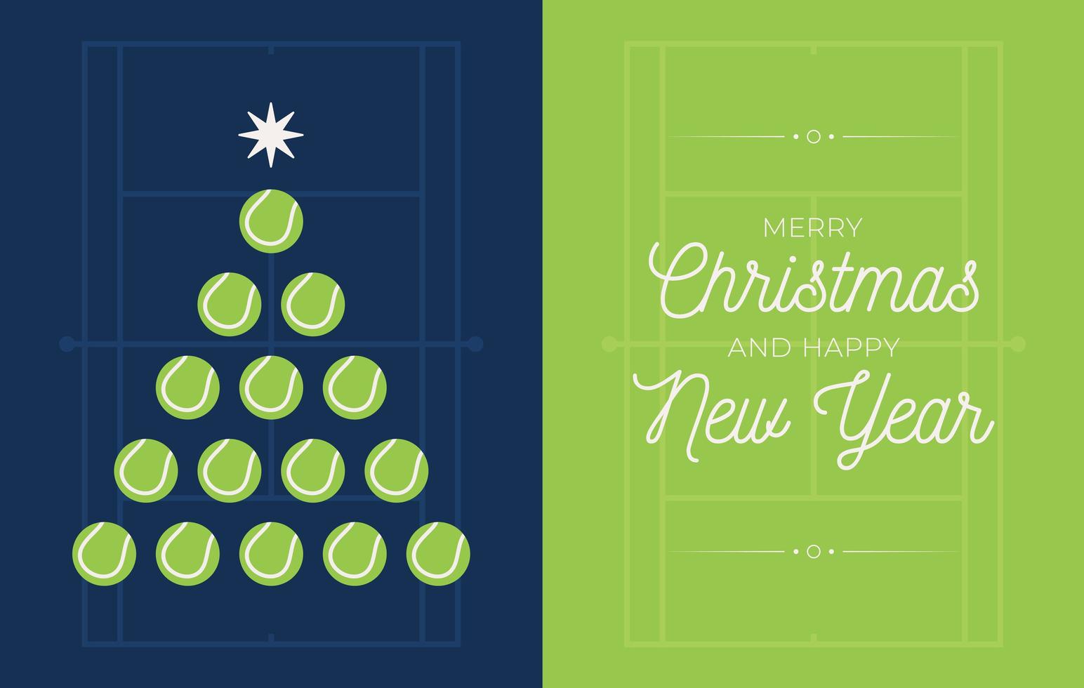 Holiday banner with tennis ball Christmas tree vector