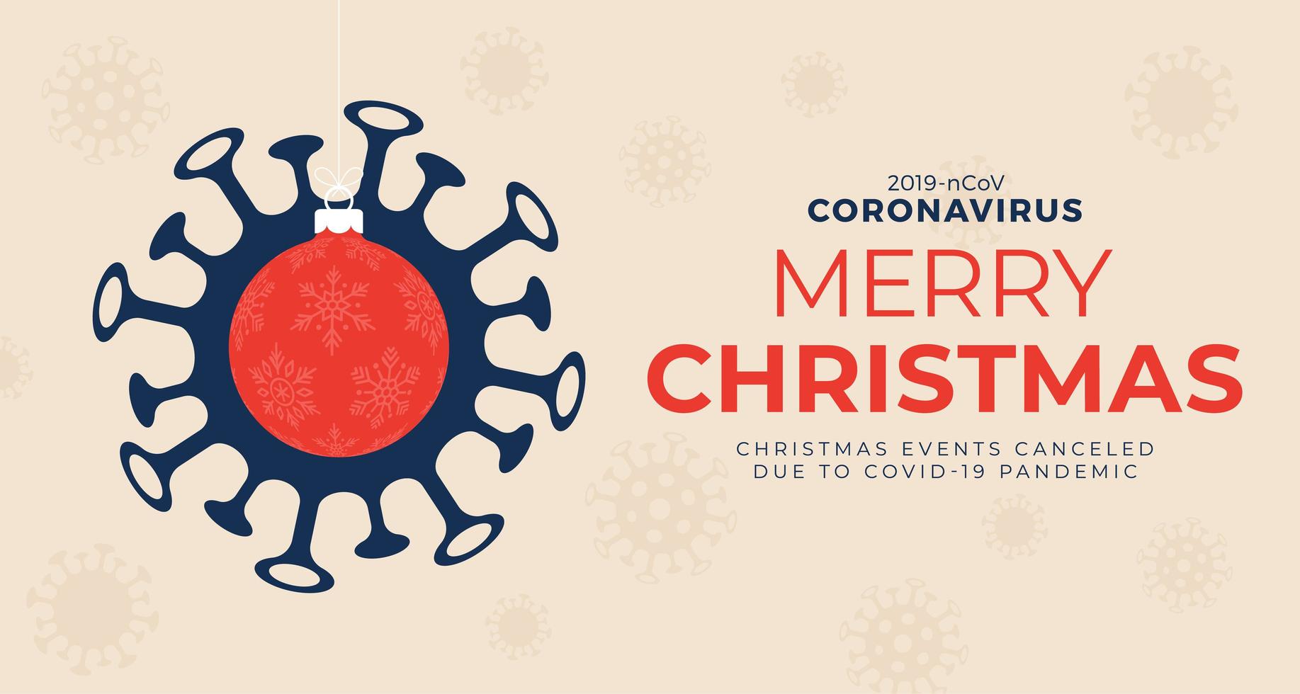 Coronavirus Christmas warning poster vector