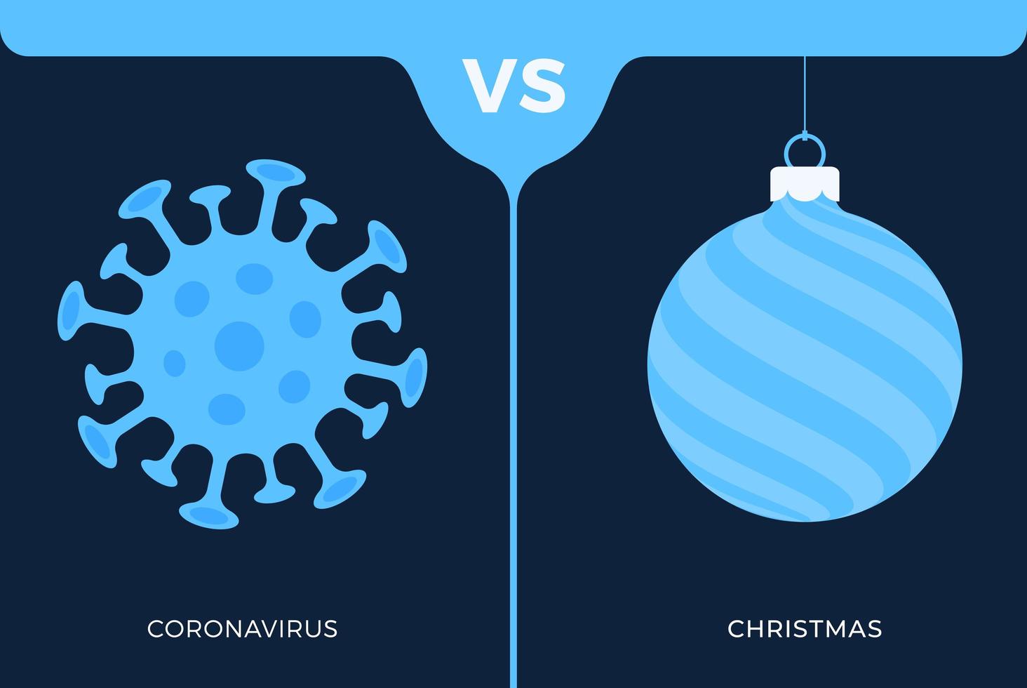 Christmas vs coronavirus concept vector