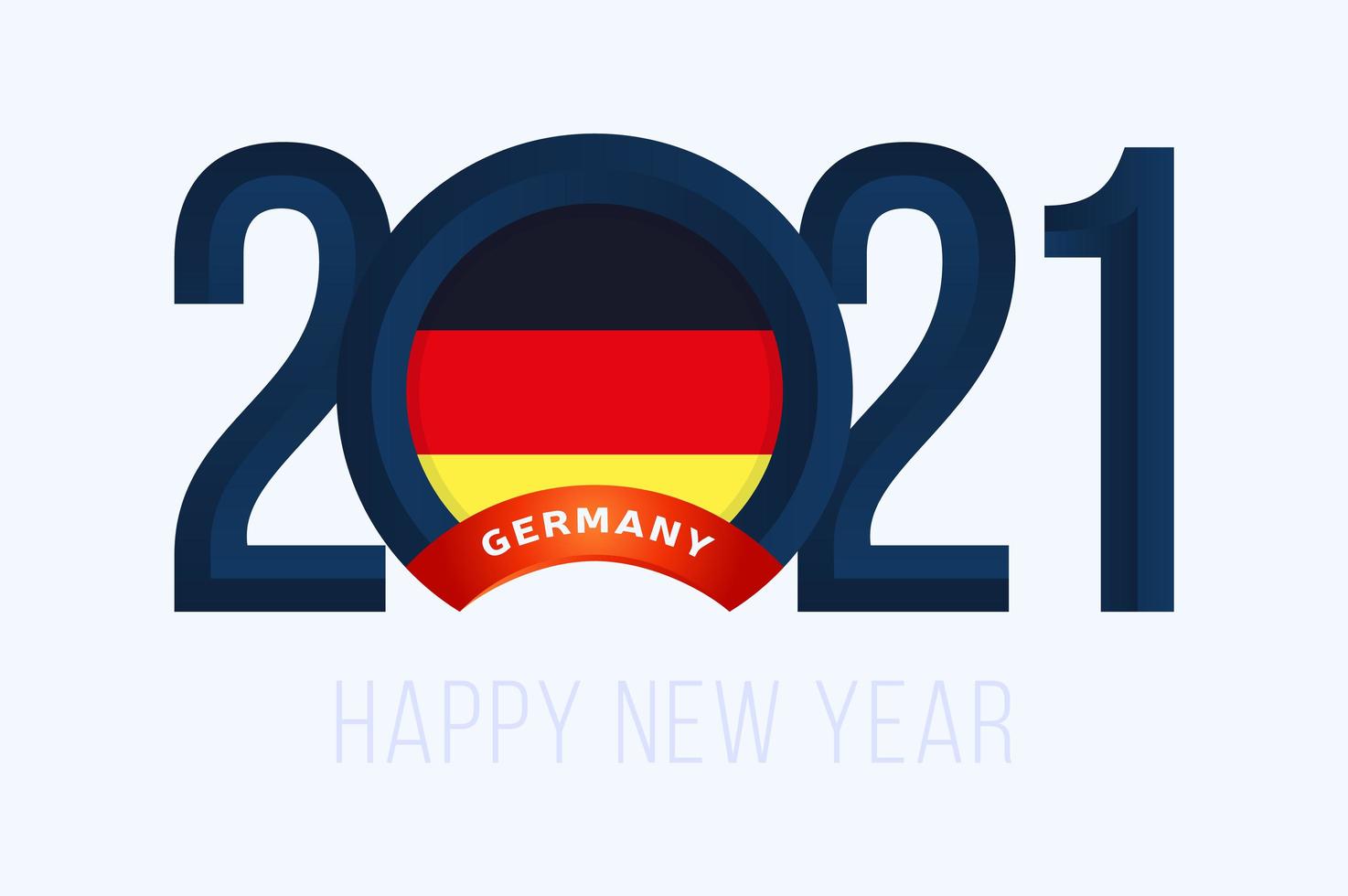 tipografía de año nuevo 2021 con bandera de alemania vector