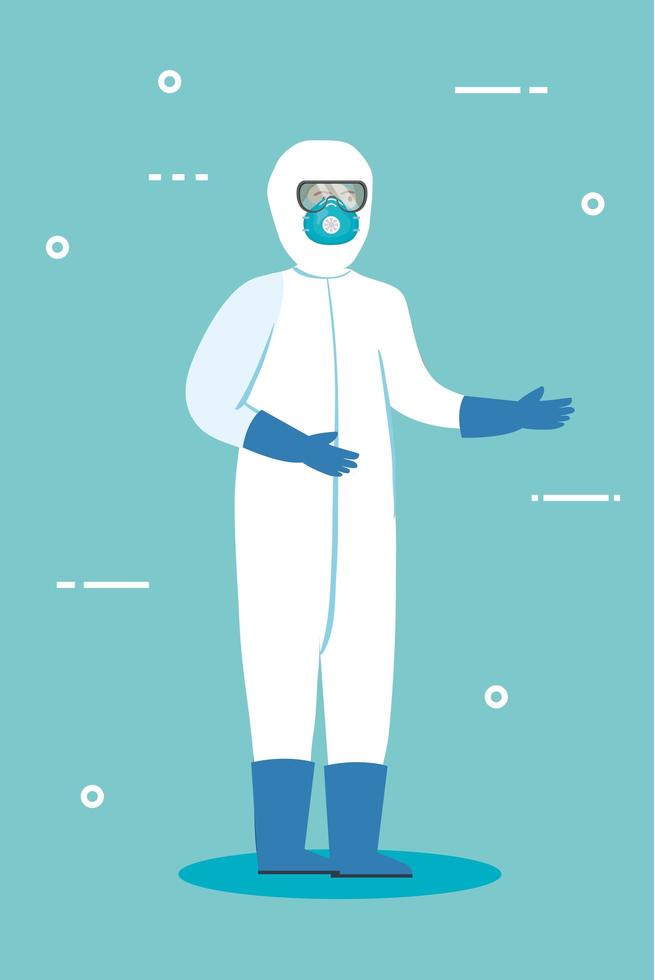 Person in a hazmat suit vector