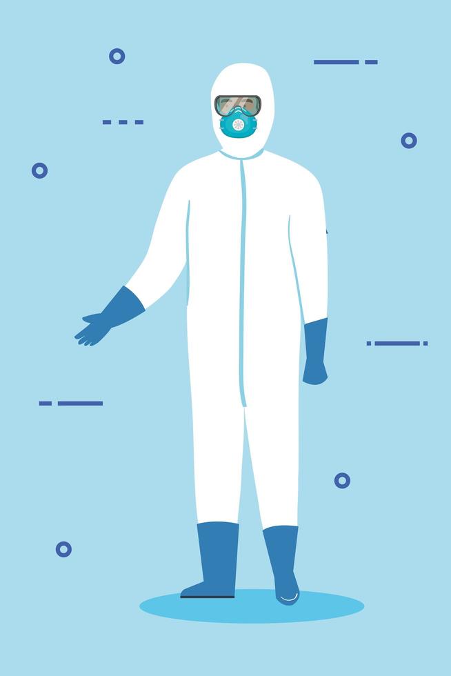 Person in a hazmat suit vector