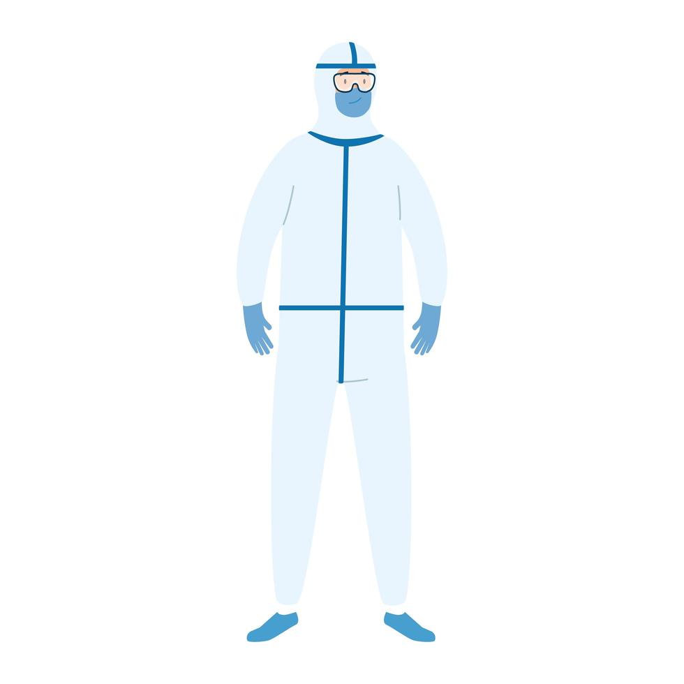 Person in a hazmat suit vector