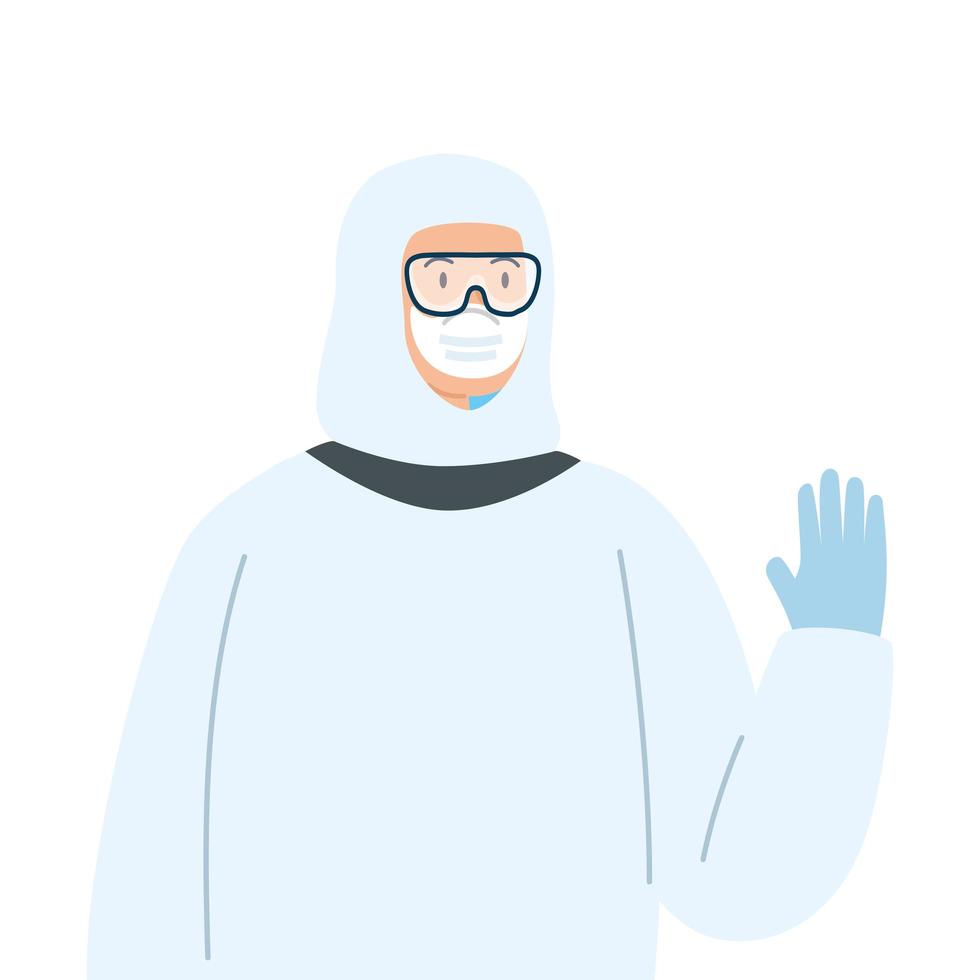 Person in a hazmat suit vector