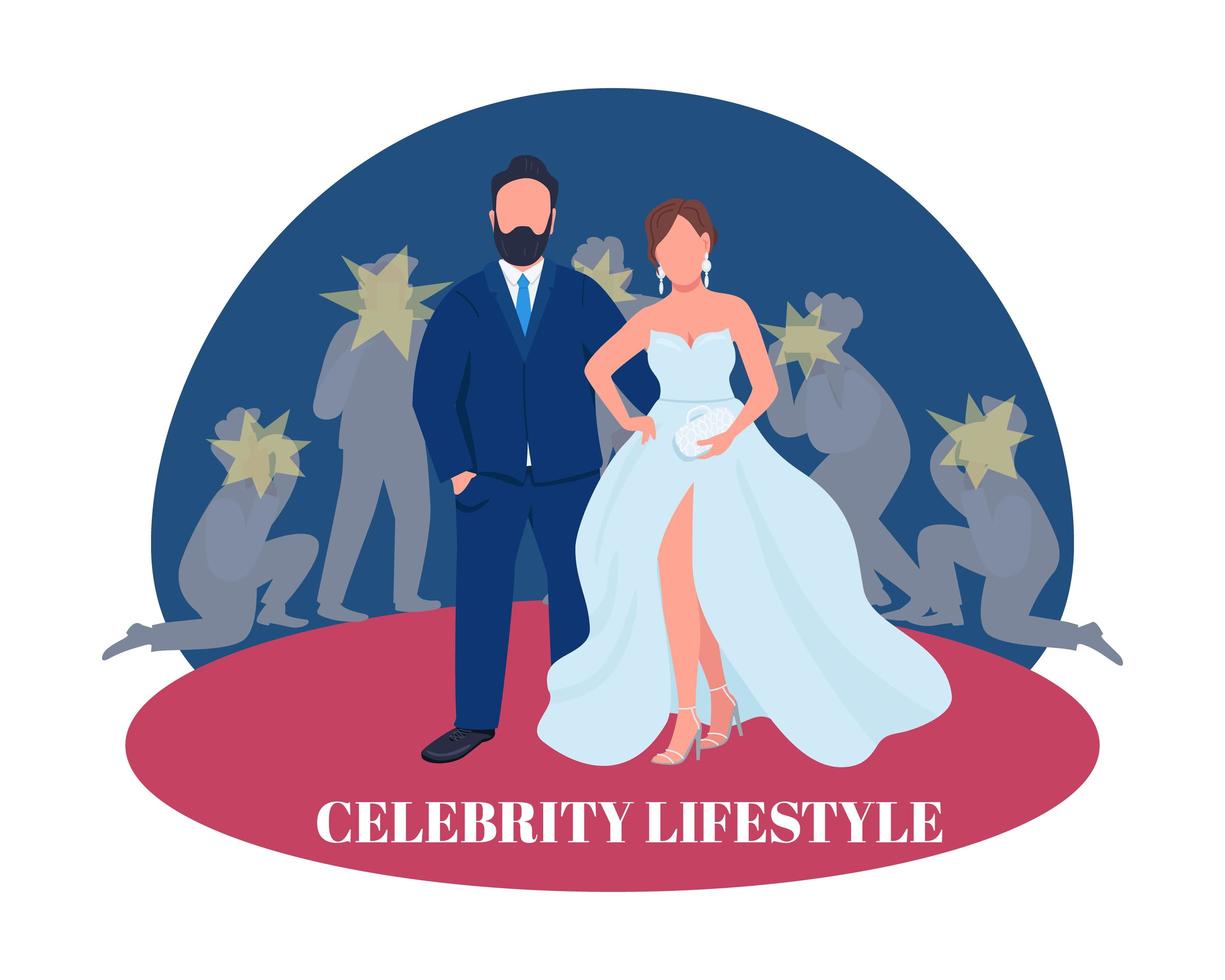 Celebrity couple on red carpet vector