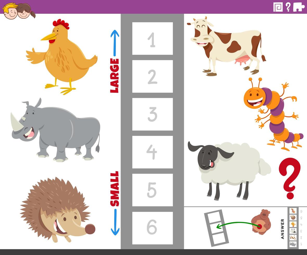 tarea educativa con especies animales vector