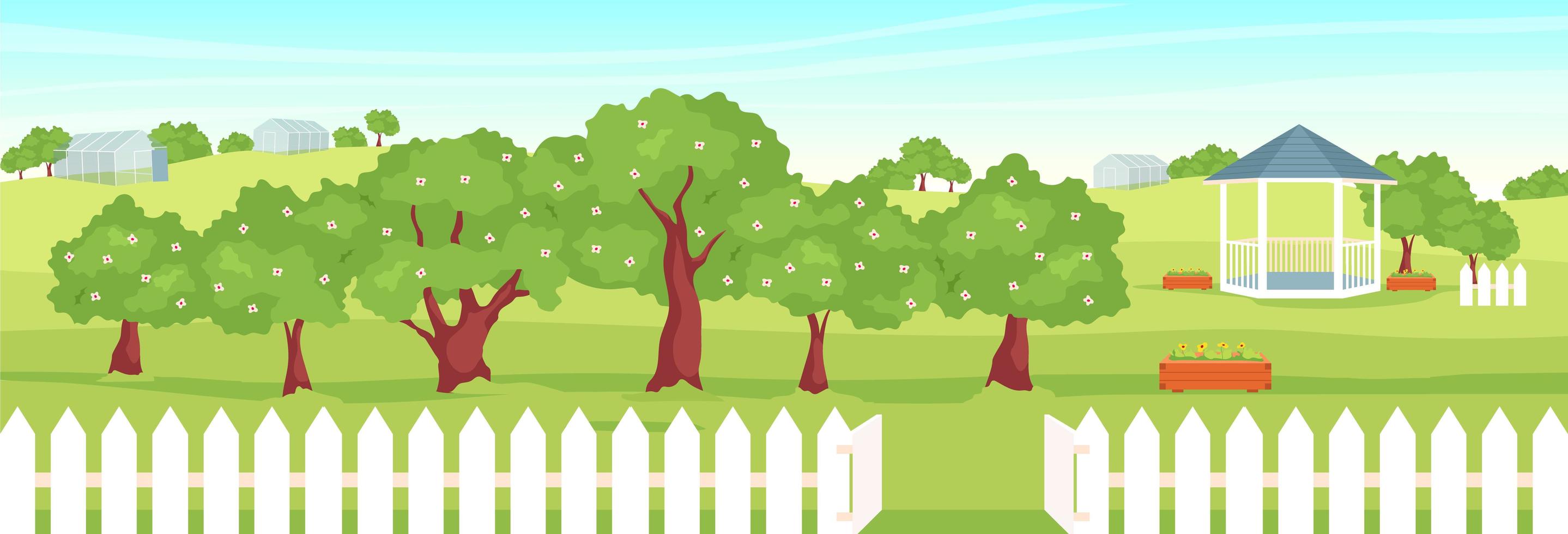 landscape with gazebo vector