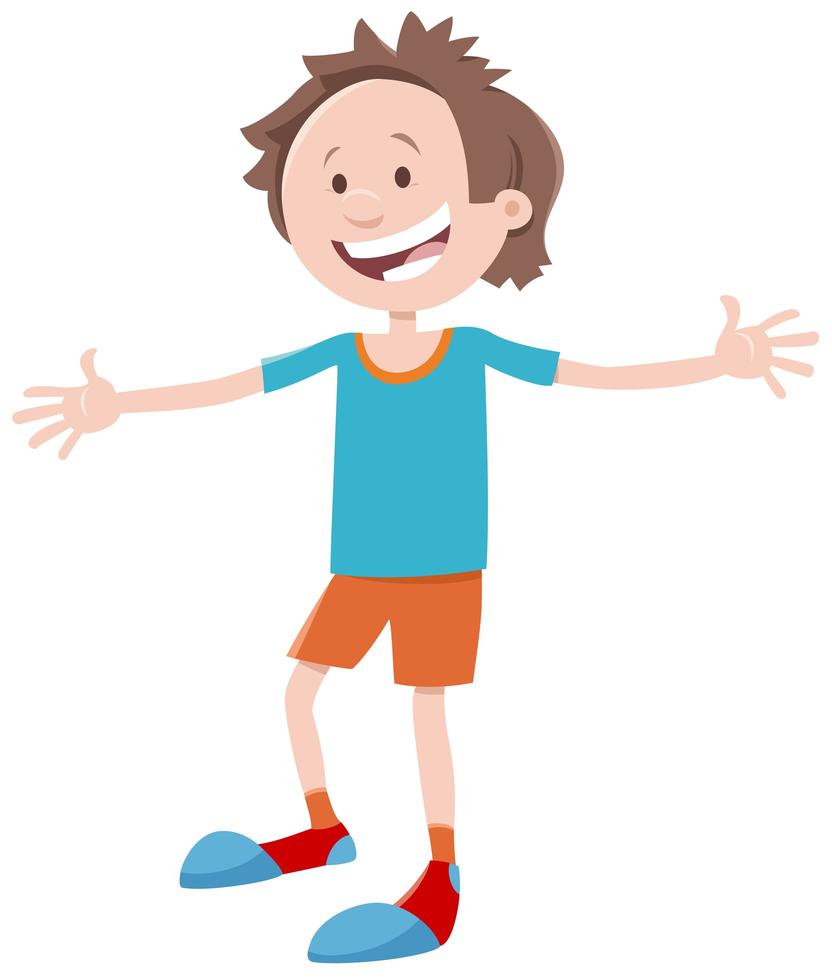 Funny kid or teen boy cartoon comic character vector