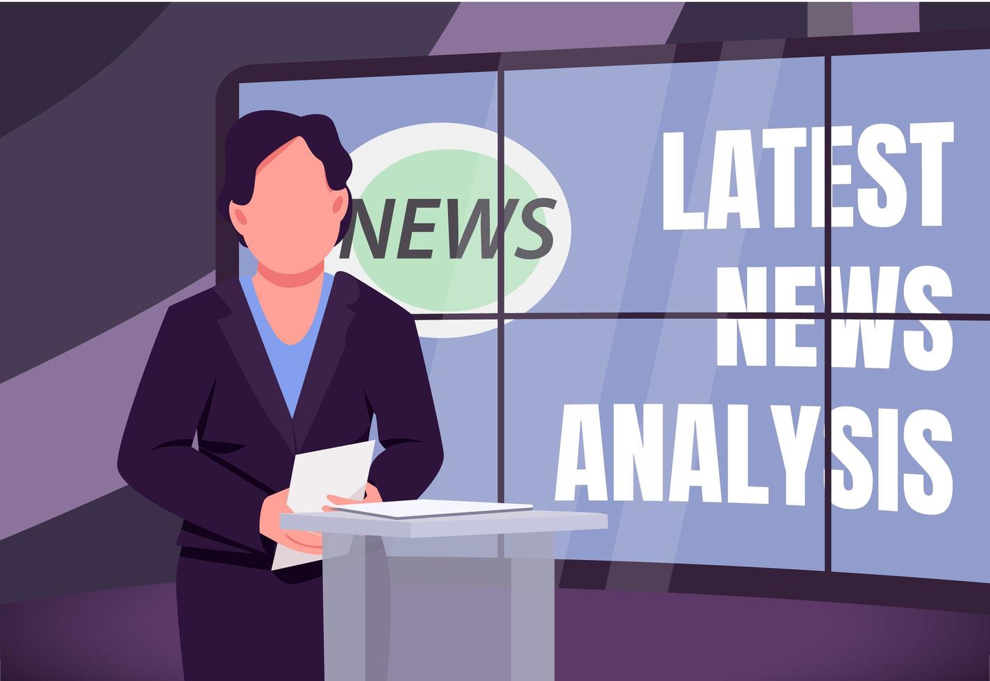 Latest news analysis banner vector