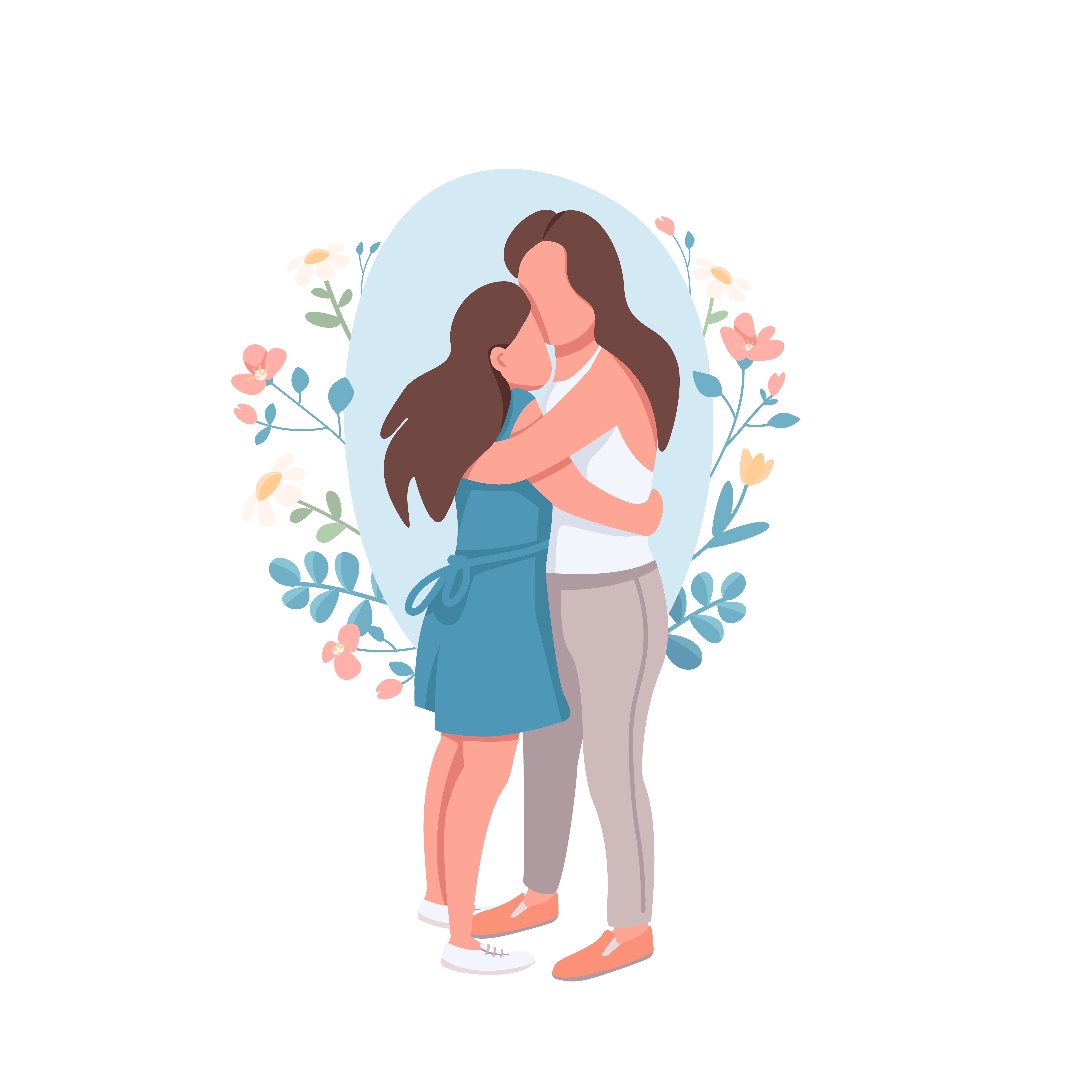 Mother And Daughter Hugging 1779879 Vector Art At Vecteezy 