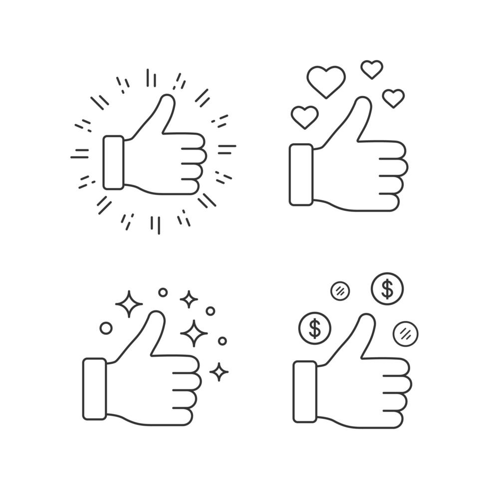 Like linear icons set vector