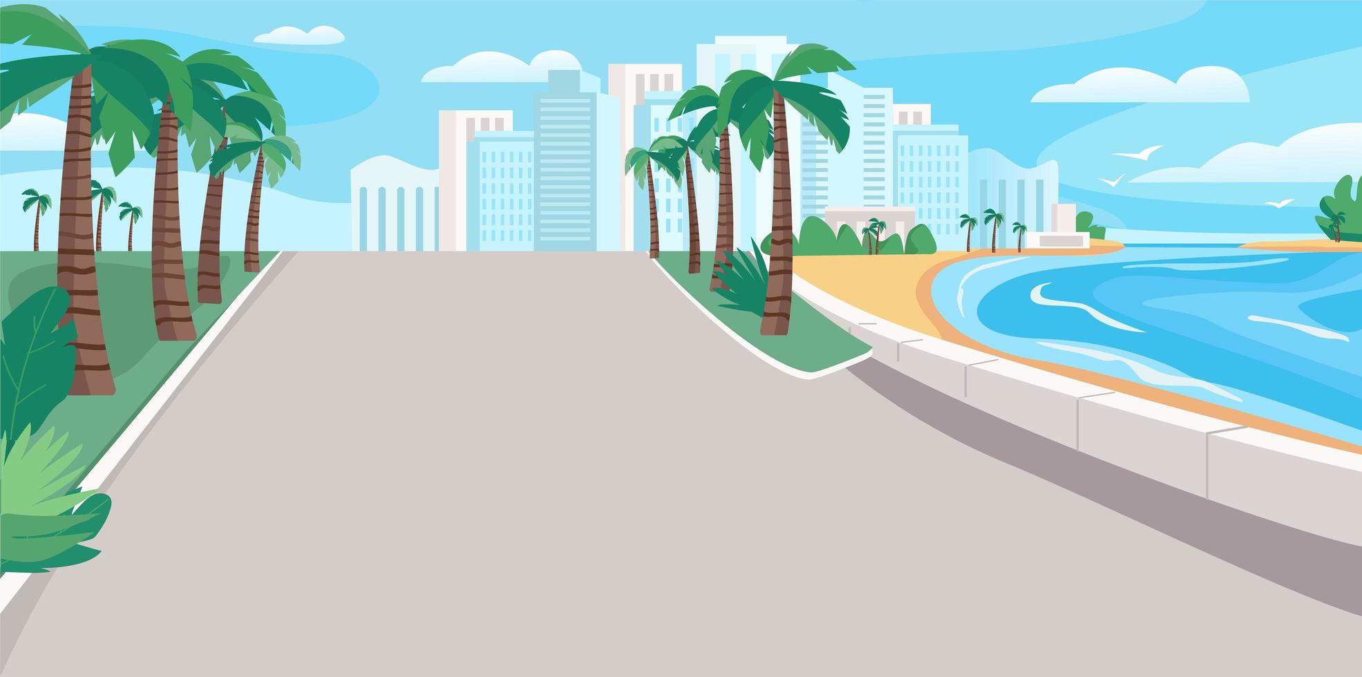 Luxury seaside resort boulevard vector