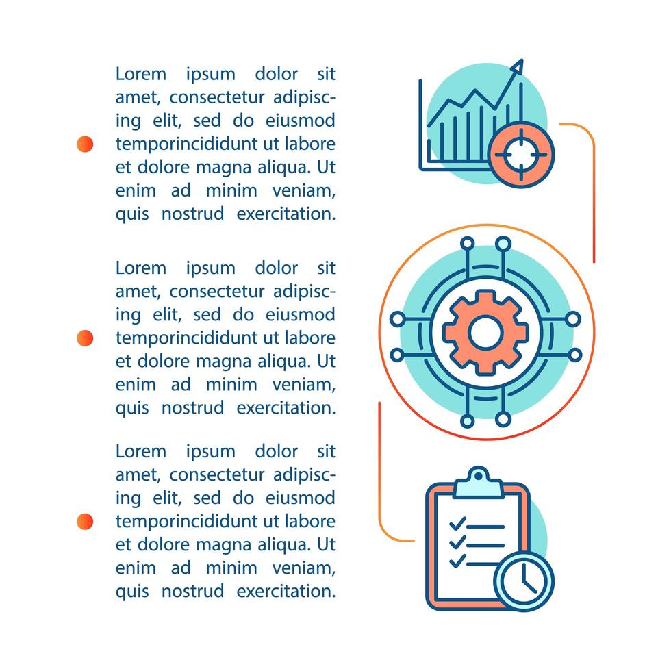 plantilla de página de artículo de gestión vector