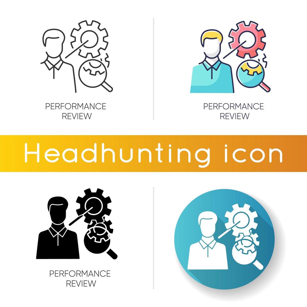 Performance review icons vector