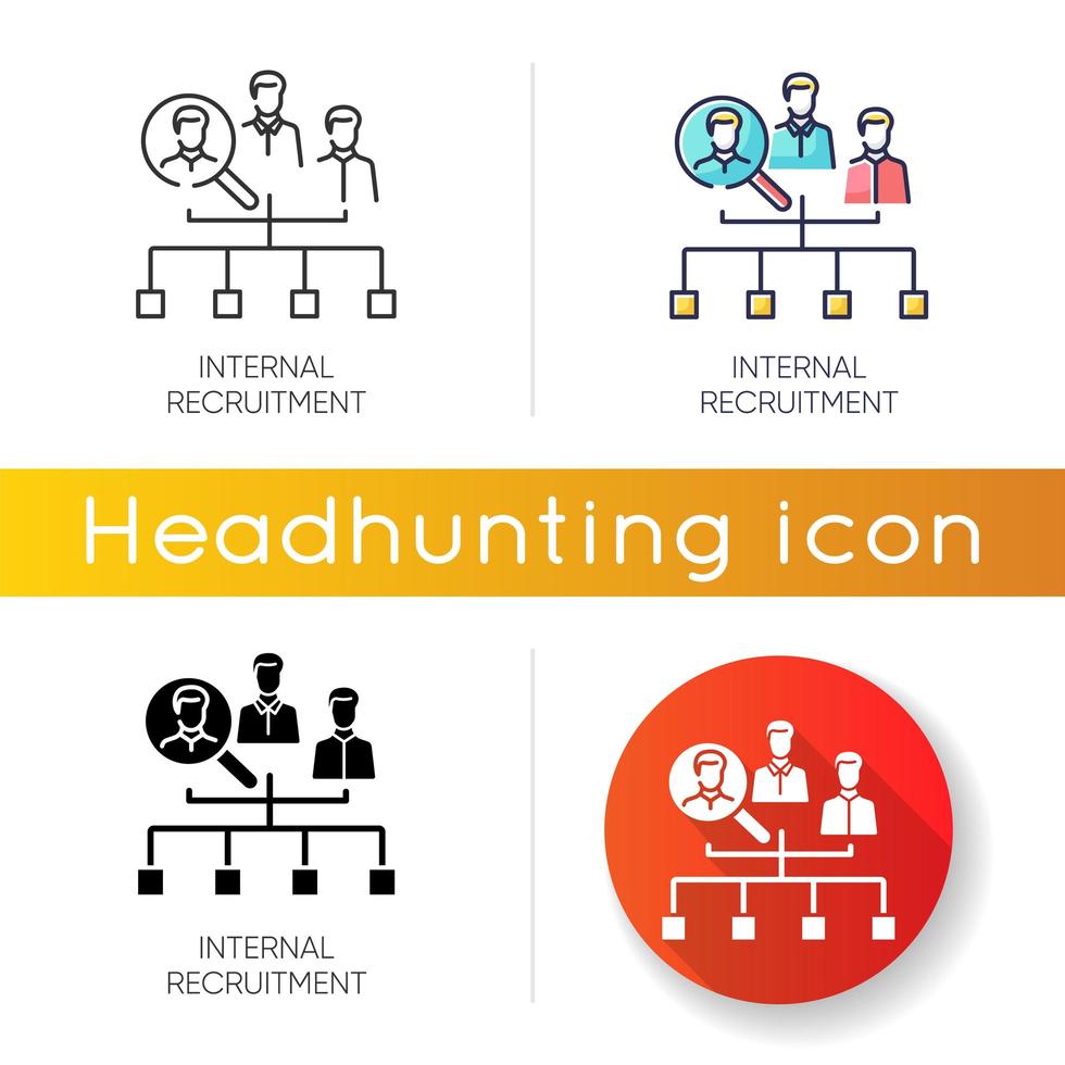 Internal recruitment icons vector