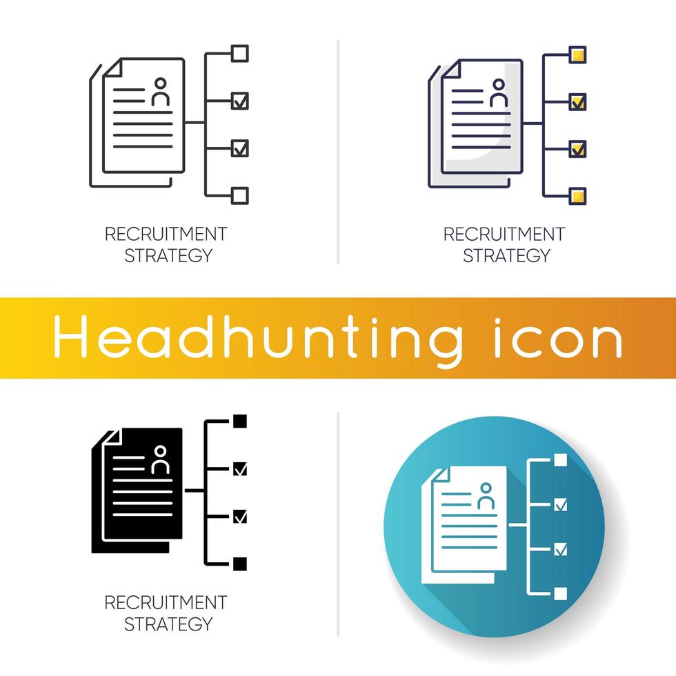 Recruitment strategy icon. vector