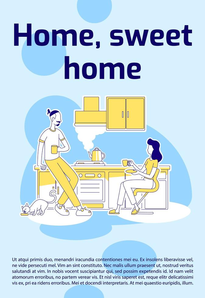 cartel de hogar dulce hogar vector