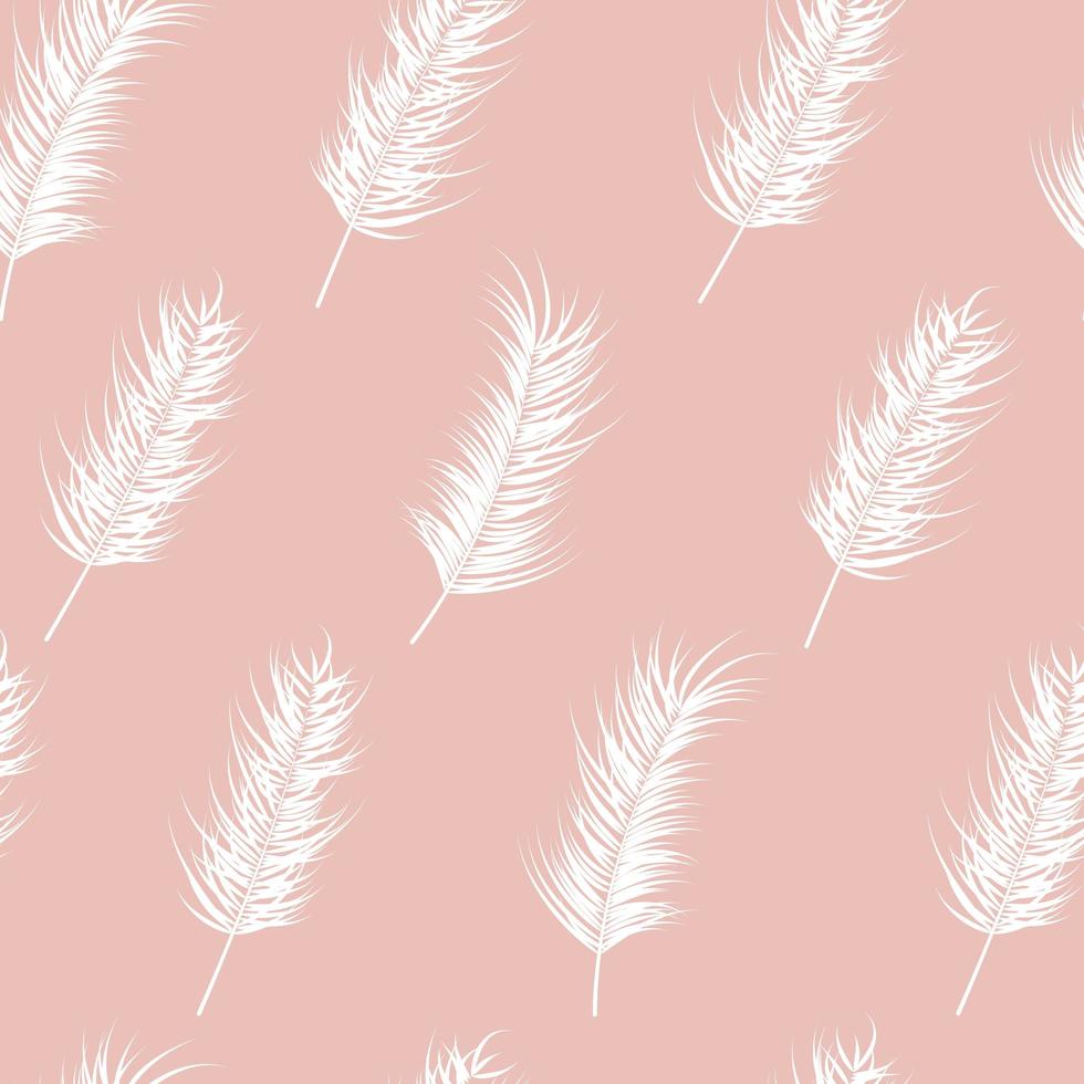 Seamless pattern with tropical leaves on pink background vector