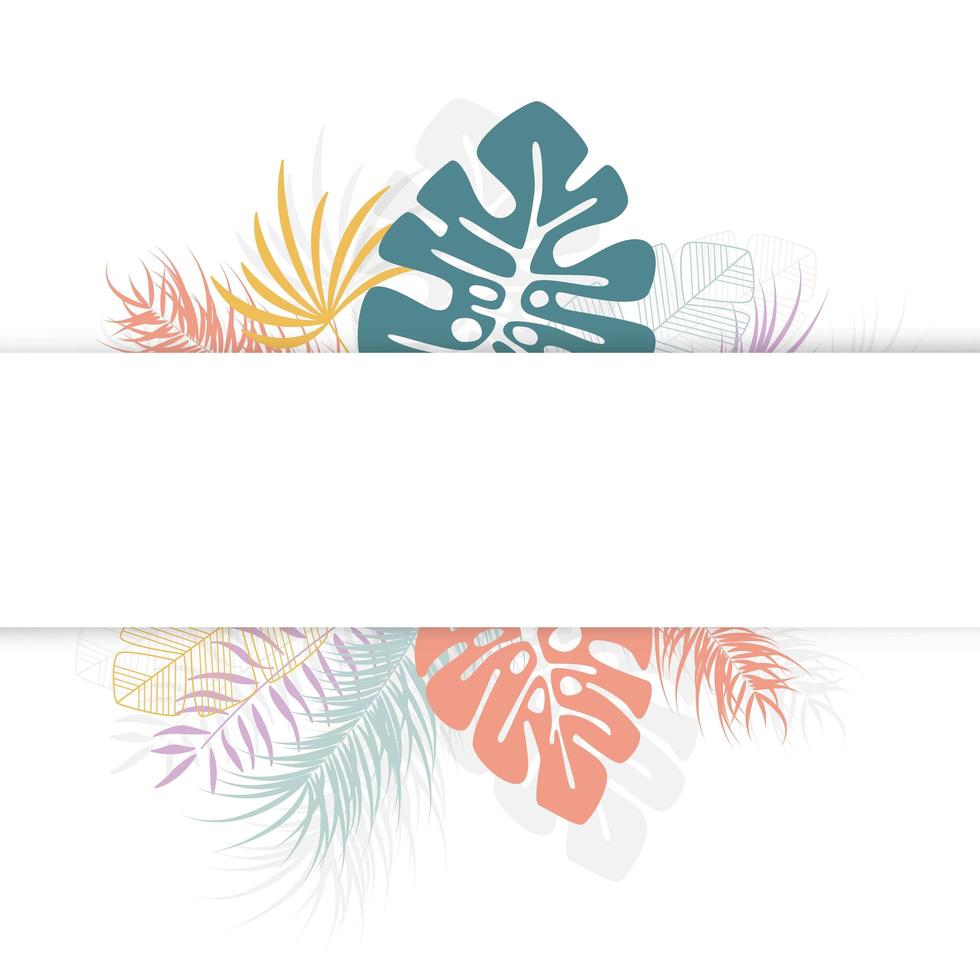 diseño tropical con coloridas hojas de palmera y plantas vector