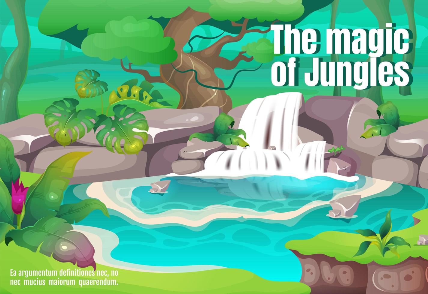 The magic of jungles poster vector