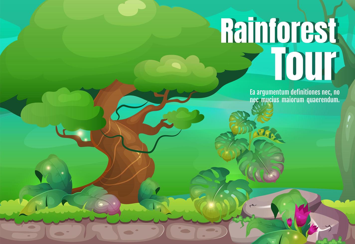 Rainforest tour poster vector