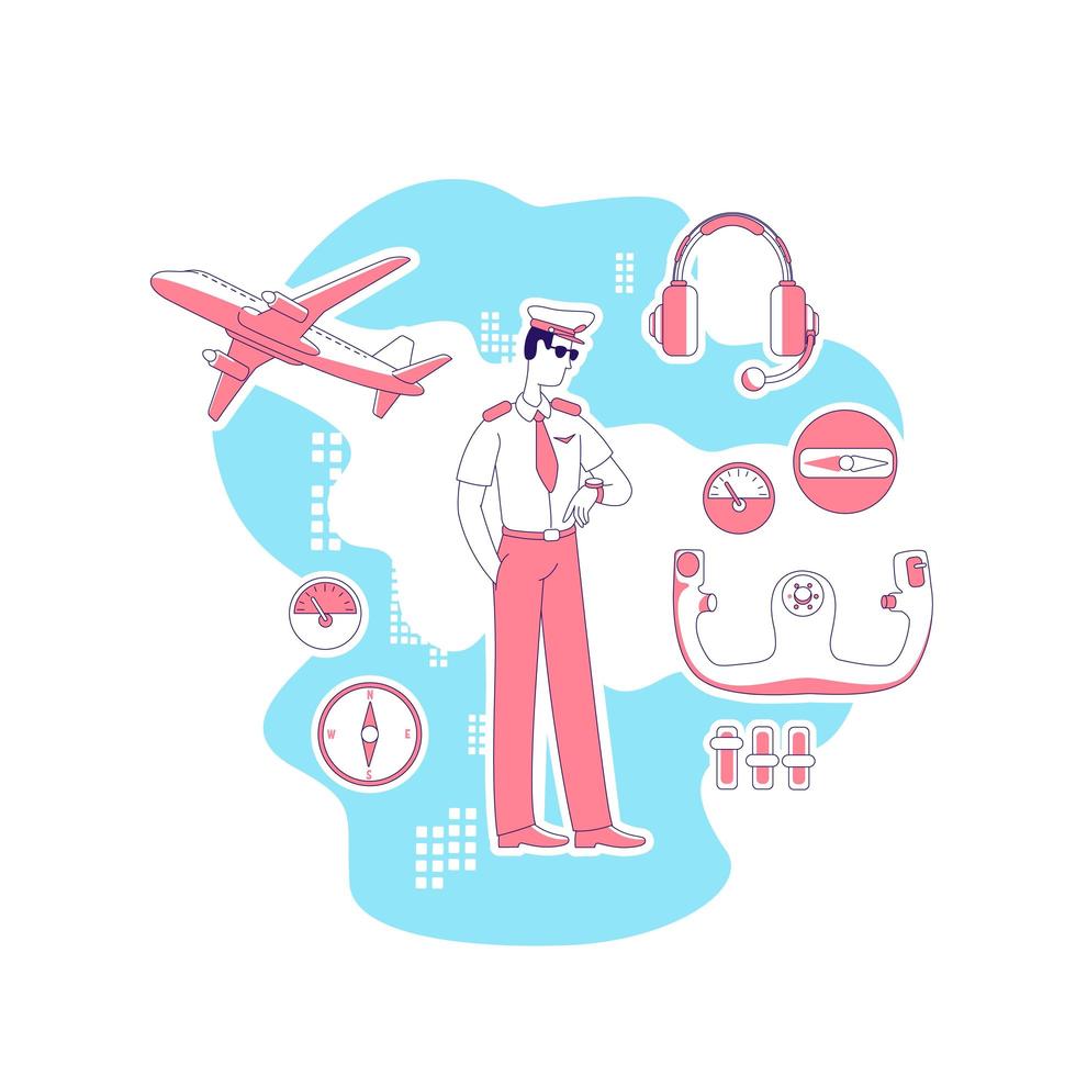 Pilot thin line design vector