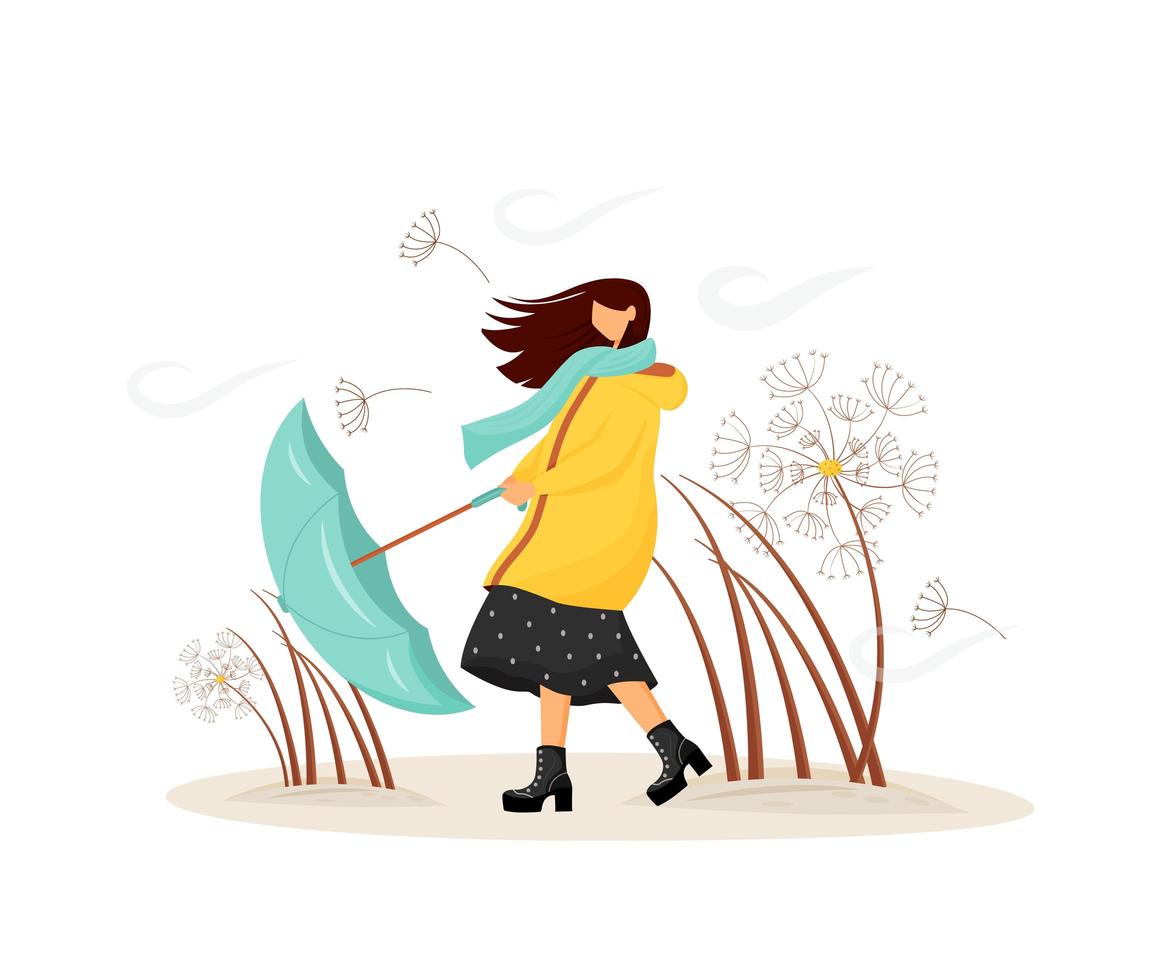 Windy Weather People Try Holding Graphic by sevvectors · Creative